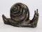 RAKSO Figur Gartenfigur Schnecke groß mit Häuschen Deko Dekofigur Kupfer-Antik aus Kunststoff H 18 cm