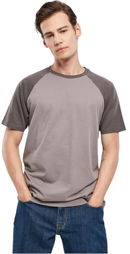Urban Classics Herren Raglan Contrast Tee – Kurzarm T-Shirt aus Baumwolle mit farblich abgesetzten Ärmeln im sportlichen Raglan Stil für Freizeit & Streetwear,Asphalt/Darkshadow,3XL