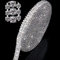 Cadena de Cierre de Diamantes Imitación Cristal Plata de 3 Yardas 3 Filas 3 mm/ 4 mm Cadena de Garra de Recortar Artesanía de Costura para Escarda, DIY, Joyería, Decoración (Transparente)