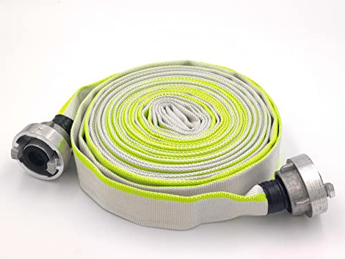 D-25 | 1 | Tuyau industriel de 10 mètres | Tuyau de pompiers | Tuyau de construction | Tuyau plat | Tuyau avec raccord Storz