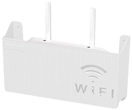 GZALES Wireless Router Storage Box, Home Router Boxes for Wall, Router Cover Power Strip and Cable Management Storage Case Hider Rack Organizer