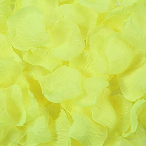 Haobase Lot de 2 000 pétales de rose artificiels pour Saint-Valentin, demande en mariage, décoration de table (jaune)