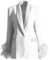 AYAZER Modischer Temperament-Blazer für Damen, Kleiner Duft-Stil, dekorativer Blazer mit Nähten, Weiß, M