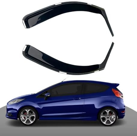 Haibak – Wind Deflectors Set Compatible With Ford Fiesta MK7 2008-2017 – 3 Door Hatchback – 2PC Tinted In-Channel Fitment– Side Window Visors Rain Guards