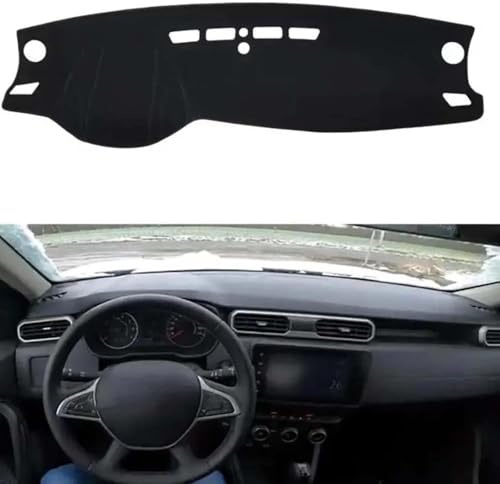 Car Dashboard Cover for Dacia Duster 2023+,Dash Cover Sunshade Cushion Anti Scratch Anti Sun NonSlip Mats Dashboard Pad Carpet Mats Interior Accessories,Right rudder-Black