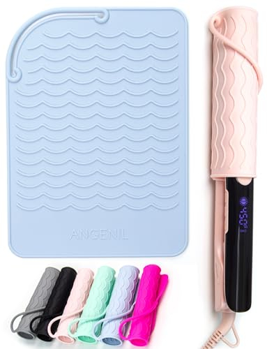 ANGENIL Alfombrilla Térmica para Plancha de Pelo, Alfombrilla de Silicona Resistente al Calor para Rizadores, Funda Silicona Plancha Pelo, Protección para Herramientas de Peinado 23 cm x 17 cm