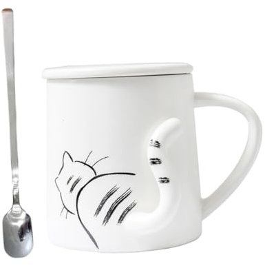 Cabilock taza de cerámica gato para parejas taza de lavado de cerámica tazas de café con tapas de chocolate taza de café con chocolate taza de café con leche Dibujos animados