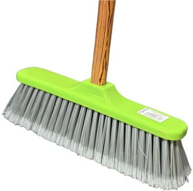 Indoor Soft Bristle Broom Sweeping Brush - Perfect For Kitchen Broom for Laminate, Vinyl or Wooden Floor Sweep 28cm Wide 120cm Length