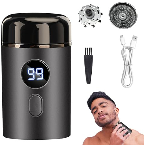 Xerteam Mini Rasierer Elektrisch, Tragbarer Mini Rasierer Herren Elektrisch, Stumm Wasserdichter Multifunktionaler Elektrorasierer, Easy Trim-Rasierers Intimbereich Rasierapparat und USB Rechargeable