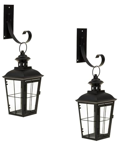 SIDCO Laterne 2 x Wandlaterne mit Wand Halterung Wandleuchter Windlicht Kerzenhalter