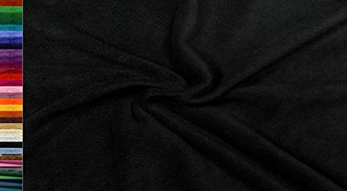 STOFFBOOK FLEECESTOFF ANTIPILLING WEICH UND WOHLIG WARM STOFF STOFFE, E203 (Schwarz)