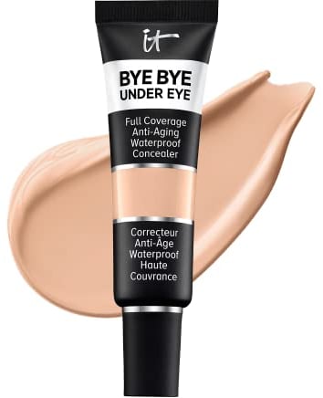 IT Cosmetics, Anti-Aging Concealer, hohe Deckkraft, wasserfest, Formel mit Peptiden, Kollagen und Hyaluronsäure, Bye Bye Under Eye, Farbton Medium Beige 24.0, 12 ml