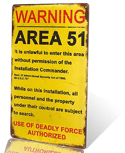 dingleiever - Funny Decorations Vintage Warnschilder Area 51 Garage Poster Outdoor Hofschild Lustige Geschenke
