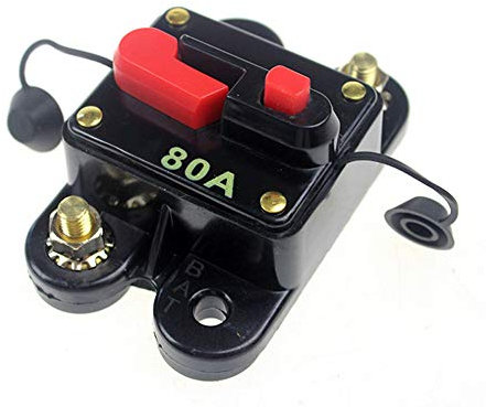 Mintice 80A Disjoncteur pour Voiture Audio Stéréo 12V 24V Portefusible Ligne Porte Fusible Stéréo de Protection Réinitialiser Disjoncteur Intégré Support Système