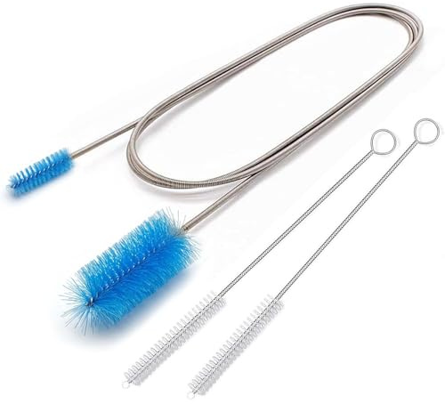 67 Flexible Drain Brush Set, Double Ended Long Hose Pipe Cleaner with 2 Pcs 8.2 Straw Cleaning Brushes, Nylon Tube Cleaner Tool for Refrigerator Defrost, Aquarium Filter, Sink Drain