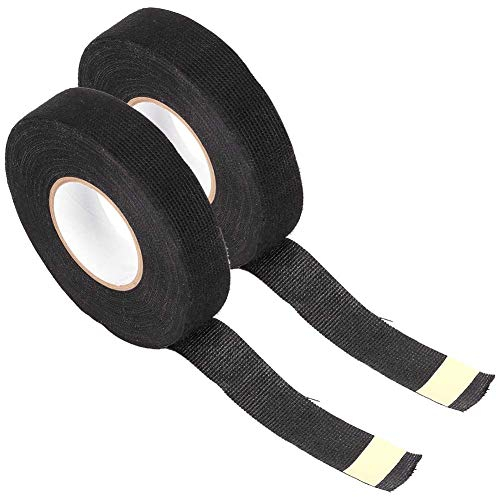 Hyuduo 15 mm x 19 mm Stoff Flanell Klebeband Schwarz Hohe Temperatur Kabelbaum Kabelbaum für Autowerkzeug