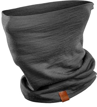 menique Merino Multifunktionstuch Damen Schlauchschal Winter Winddicht Halswärmer Damen halstuch für Motorrad Laufen Arbeit Ski-Maske für Damen und Herren Grau