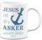 Tassenbrennerei Tasse mit Spruch Jesus ist der Anker meiner Seele - Kaffeetasse - Christliche Geschenke - Herbräer 6:19 - Spülmaschinenfest (Weiß)