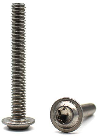 Lot de 100 vis à tête bombée avec bride et six pans creux / Torx (ISR, TX) selon la norme : ISO 7380-2 en acier inoxydable A2 V2A Filetage complet M8 x 45 mm