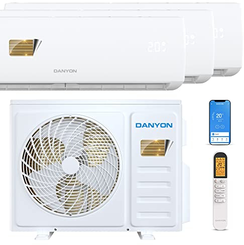 Danyon Multisplit Klimaanlage 3 Innengeräte - 27000 BTU - 7,9 kW - Inverter Klimagerät mit Heizfunktion, WiFi und Smart-Home - sehr leise & energiesparend, Splitgerät vorgefüllt