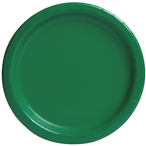 Unique-Piatti Ecologici in Carta-23 cm-Colore Verde Smeraldo-Confezione da 16, Emerald Green, 31850EU