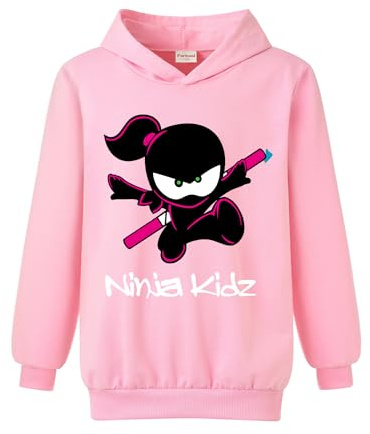 Forlcool Ninja Merch Girls and Boys Printed Sweatshirt Hoodie Kids Casual Jumper Top (Pink,5-6 Years,5 Years,6 Years)