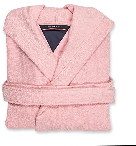 Tommy Hilfiger Frottee Bademantel für Erwachsene aus degree Baumwolle mit weicher Kapuze