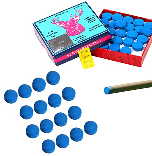 Udewo Lot de 50 pointes de queue de billard en cuir de 10 mm pour queues de billard et snooker