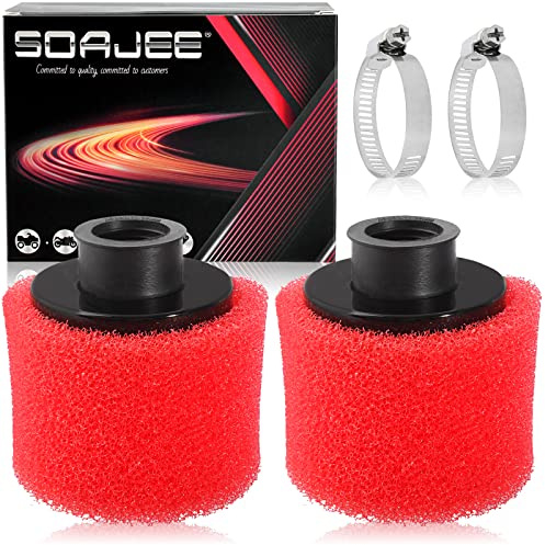 SOAJEE 2 filtri dell'aria da 32 mm per motori GY6 da 50 cc - 90 cc, 110 cc, 125 cc, 150 cc, per moto, ATV, quad, scooter, Go Kart, mini moto, pit racing, super bike, Kawasaki, Suzuki, Yamaha, 30 mm