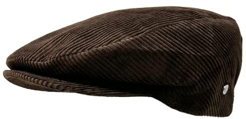 WEROR Herren Flatcap Schirmmütze Schiebermütze Mütze Cap Cord WEROR-396.1 (55, Braun)