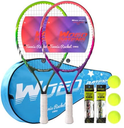Tennisschläger für Kinder, 48,3 cm, 58,4 cm, 63,5 cm, Tennisschläger, mit Tragetasche, Übergriff, Vibrationsdämpfer