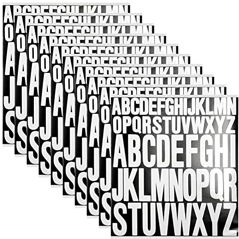PFLYPF 10 wasserdichte Buchstabenaufkleber, selbstklebende Vinyl-Buchstabenaufkleber, Logo, DIY-Buchstaben-Aufkleber, geeignet für Sammelalben, Grußkarten, Küche (Weiß)
