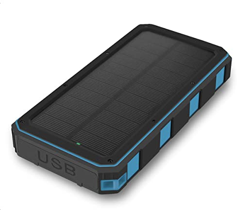 FONTASTIC „Xora 20Q“ Solar Powerbank 20000mAh Schnellladefunktion, Wireless Power Bank Solarzelle mit 2X USB-A FC und 1x USB-C PD Anschluss, Outdoor Solar-Ladegerät für Handy