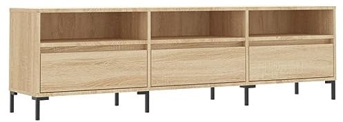 vidaXL Sonoma Oak TV Cabinet - Engineered Wood and Iron - Practical Storage Unit - Elegant and Stylish Design - For Living Room or Bedroom