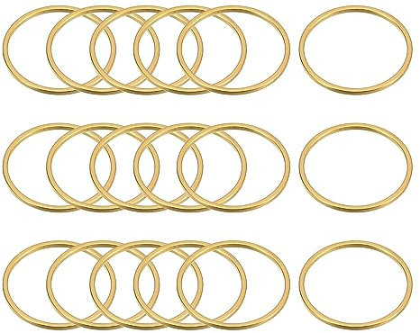 sourcing map Runde Ohrring Bördeln Reifen Ringe Kreis Offene Lünette Verbindungsring 20mm/ 0.78 Messing Ton Ohrring Suche Verbindung Ring für Schmuck Herstellung Pack von 20