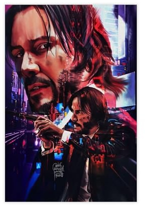 John Wick Poster, John Wick 4 Poster, Leinwand, Schlafzimmer, Dekoration, Sport, Landschaft, Büro, Raumdekoration, Geschenk, ungerahmt, 60 x 90 cm