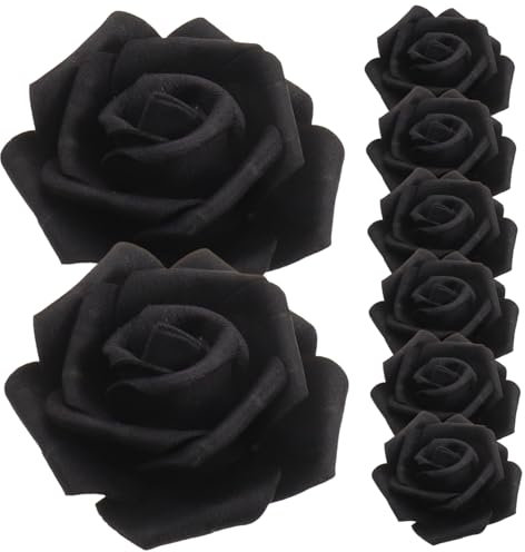 LIFKOME 100stücke Schwarze Kunstrose Köpfe Realistische Pe Schaumrosen Für DIY Dekoration Hochzeits Und Valentinstag-Arrangements Home Decor Bastelprojekte