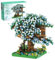 Tirff Kirschblüte Baumhaus, Sakura Bonsai Baum Bausatz, 1258 Klemmbausteine Sakura Baumhaus Modellsets für Erwachsene, DIY Kreatives Botanik Kollektion Deko Geschenk Nicht Kompatibel mit Lgo (Blau)