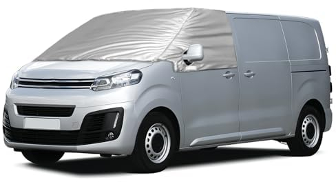 Frontscheibe Wrap Cover Ersatz für Citroen Jumpy 2016-2023, Ersatz für Opel Vivaro 2019-2023, Auto Windschutzscheiben Abdeckung, 600D Luxus Sonnenschutz Wasserdichtes Schnee-Eisschutz, Staubschutz