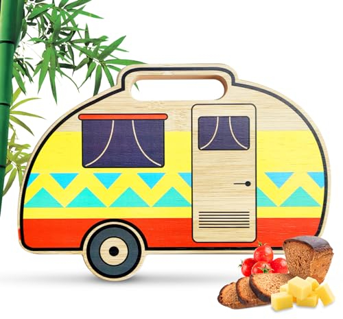 Domemit taglieri per la colazione in bambù, Tagliere da cucina, Regali Natale per Camper, Roulotte Accessori Utili, Campeggio regali, 26x18cm Regali San Valentino per Lei, Gadget Idee Regalo Originale