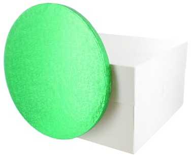 Culpitt Green Board & Box Set | 10 | White Cake Box & Drum, Transport & Protection Combo