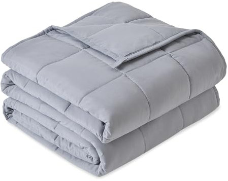 Sivio Gewichtsdecke für Erwachsene 7kg, Atmungsaktive Beschwerungsdecke, weiches Material mit Glasperlen für alle Jahreszeiten, Sofabett, 150 x 200 cm, Grau