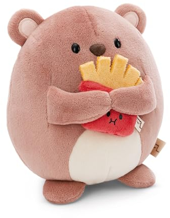 NICI MYMOCHI Kuscheltier Bär Nomo 27 cm mit Pommes, Flauschiges Stofftier zum Kuscheln, Spielen und Liebhaben, Liebevoll gestaltet - 61408