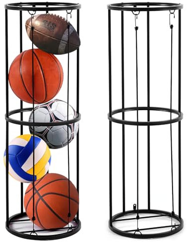 Ysglory Rangement vertical pour ballons de garage, support mural pour ballons de basket-ball, football, volley-ball, garage, salle de sport, salle de jeux