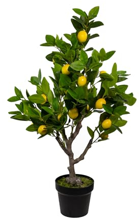 DARO DEKO künstlicher Zitronenbaum 160cm Kunstpflanze Baum Zitrone Lemon Kunstbaum Hochstamm