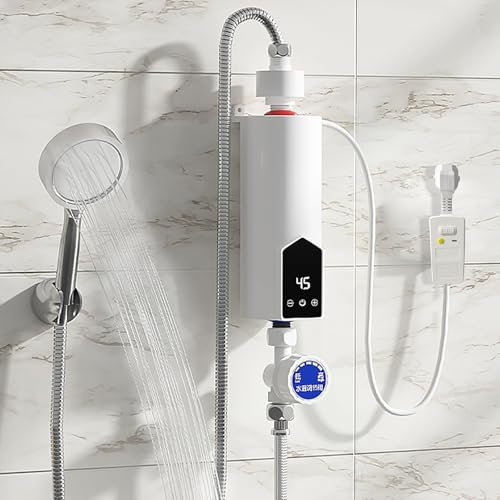 AUORUSI 5500W calentador de agua electrico instantáneo, 230V calentador de agua electrico 100 litros,Calentamiento rápido 3s,Apto para ducha y cocina