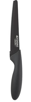 Viners Assure Serrated Utility Knife Stainless Steel Blade with Squared Tip for Safety, Soft Grip Handle, Non-Stick Coating, Rust-Resistant, Ideal for Slicing & Trimming
