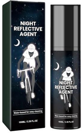 Ruhnjyg Spray Réfléchissant La Nuit – Le Spray Brillant Pour Cyclisme De Nuit De 100 Ml Peut Être Adsorbé Sur N'importe Quelle, Lavable Et Facile À Nettoyer, Adapté Aux Vêtements, Vélos - Blanc