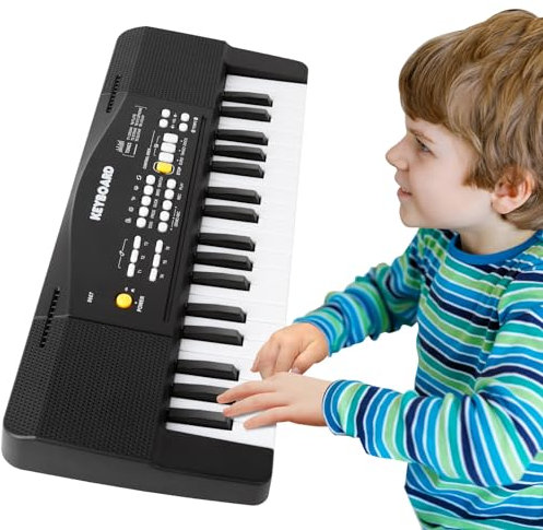 Piano Infantil Teclado Musical 37 Teclas con Micrófono,Multifunción Portátiles Piano Electrico para Infantil Juguete, Organo Electronico Musicales Educativa Regalo Piano para Niños 3 4 5 6 7 Años