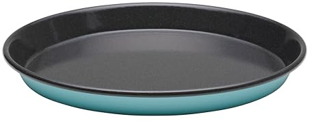 Riess, 0649-016, Pizzablech, Back- und Servierform Ø 32cm, KRISTALLBLAU, Vol. (rec.): 1,7 Liter, Made in Österreich, LBH: 32,1x32,1x3,4cm, 0,889kg, Backform, Servierform, Kuchenform, Ofenfest